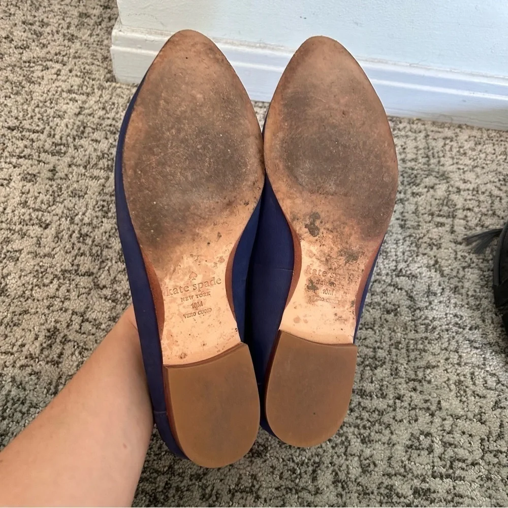 Kate Spade Carima Cobalt Blue Suede Pointed Toe Loafers Size 10